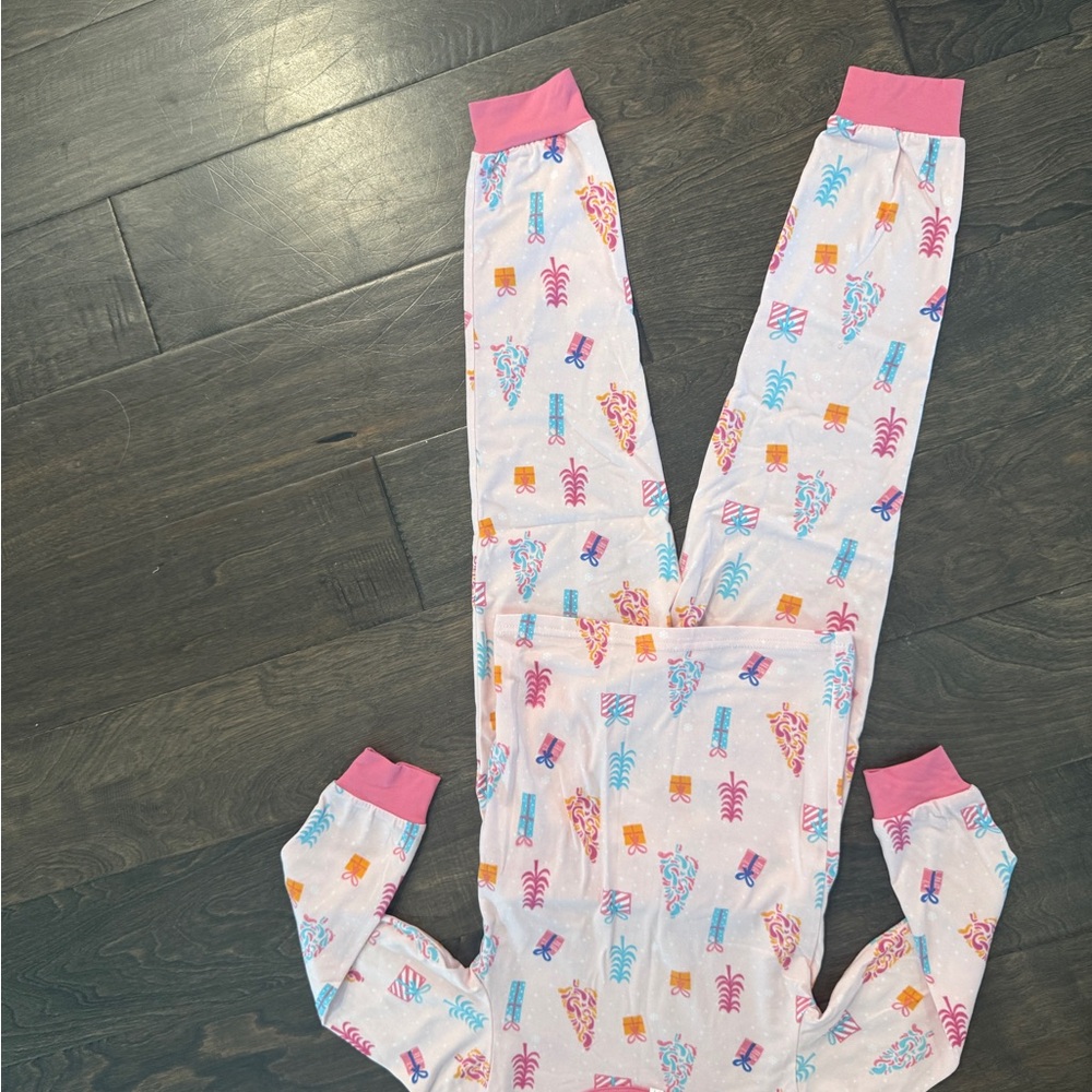 Kids Pajama Set - Pink and White